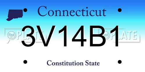 3V14B1 Connecticut License Plate