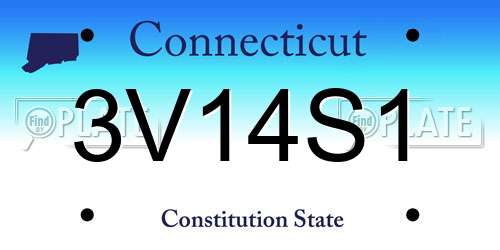 3V14S1 Connecticut License Plate