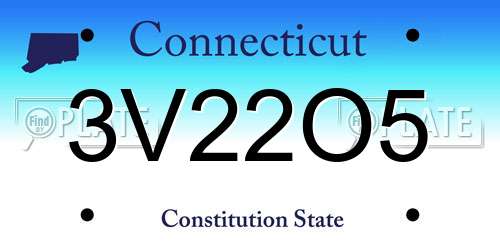 3V22O5 Connecticut License Plate