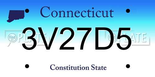 3V27D5 Connecticut License Plate