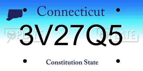 3V27Q5 Connecticut License Plate