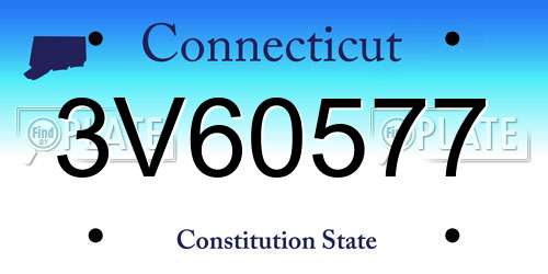 3V60577 Connecticut License Plate