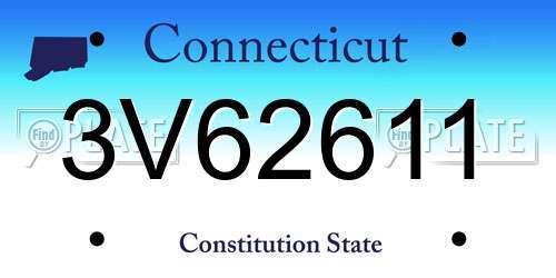 3V62611 Connecticut License Plate