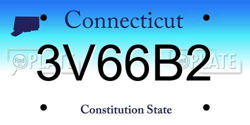 3V66B2 Connecticut License Plate