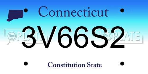 3V66S2 Connecticut License Plate