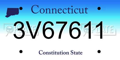3V67611 Connecticut License Plate