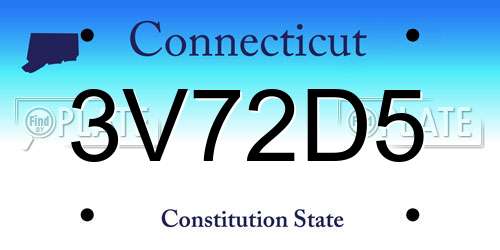 3V72D5 Connecticut License Plate
