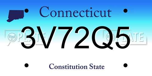 3V72Q5 Connecticut License Plate