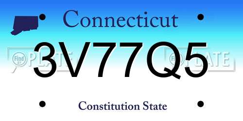 3V77Q5 Connecticut License Plate