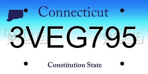 3VEG795 Connecticut License Plate