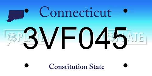 3VF045 Connecticut License Plate