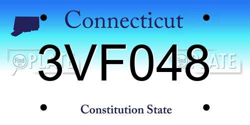 3VF048 Connecticut License Plate