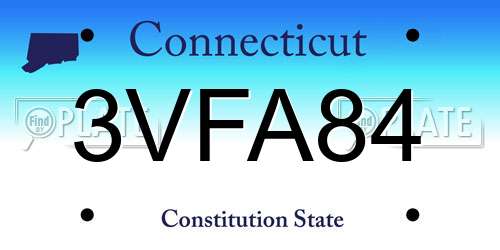 3VFA84 Connecticut License Plate