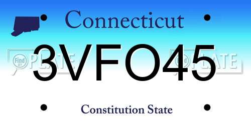 3VFO45 Connecticut License Plate