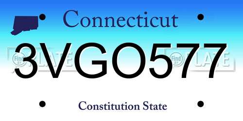 3VGO577 Connecticut License Plate