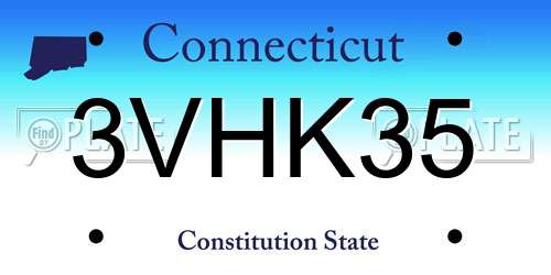 3VHK35 Connecticut License Plate