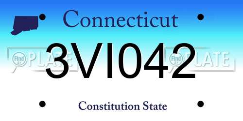 3VI042 Connecticut License Plate