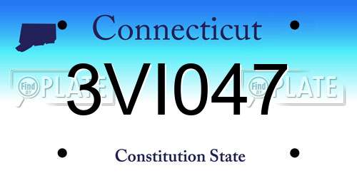 3VI047 Connecticut License Plate