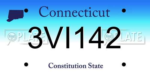 3VI142 Connecticut License Plate