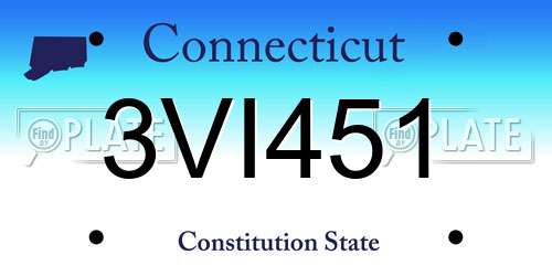 3VI451 Connecticut License Plate