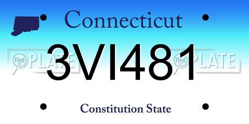 3VI481 Connecticut License Plate