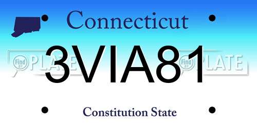 3VIA81 Connecticut License Plate