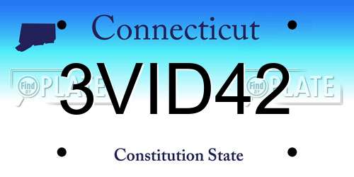3VID42 Connecticut License Plate