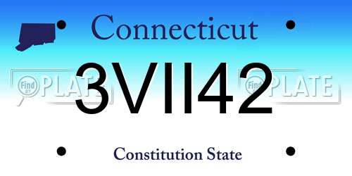 3VII42 Connecticut License Plate