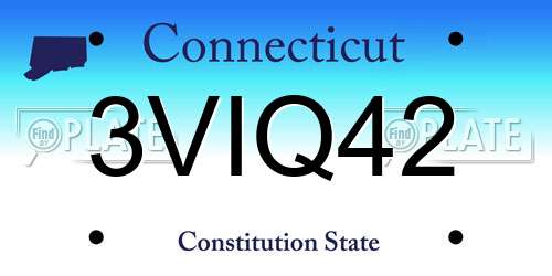 3VIQ42 Connecticut License Plate