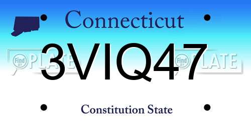 3VIQ47 Connecticut License Plate