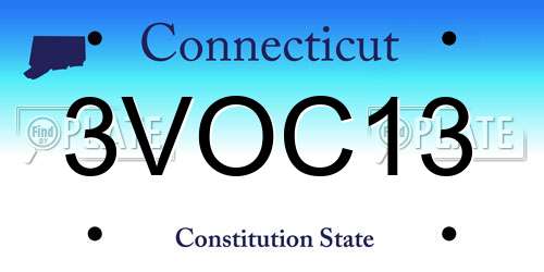 3VOC13 Connecticut License Plate