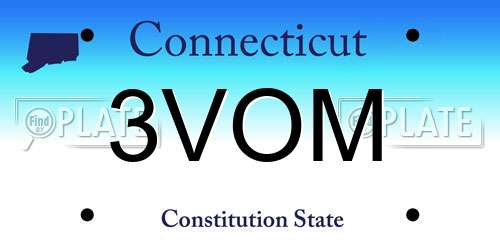 3VOM Connecticut License Plate