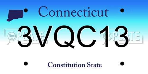 3VQC13 Connecticut License Plate
