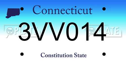 3VV014 Connecticut License Plate