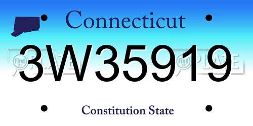 3W35919 Connecticut License Plate