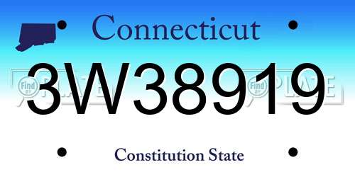 3W38919 Connecticut License Plate