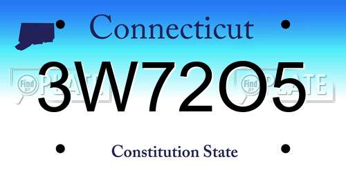 3W72O5 Connecticut License Plate