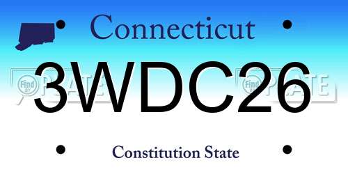 3WDC26 Connecticut License Plate