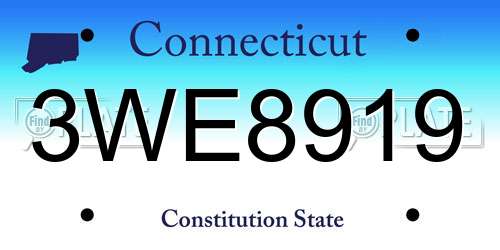 3WE8919 Connecticut License Plate