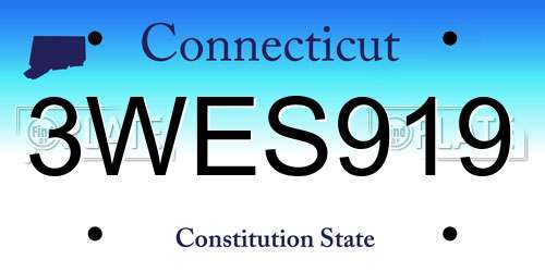 3WES919 Connecticut License Plate