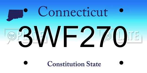 3WF270 Connecticut License Plate