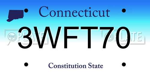 3WFT70 Connecticut License Plate