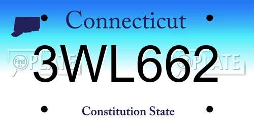 3WL662 Connecticut License Plate