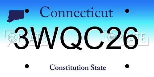 3WQC26 Connecticut License Plate