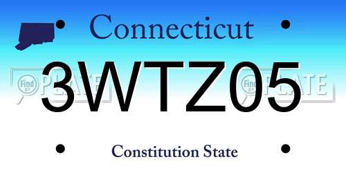 3WTZ05 Connecticut License Plate