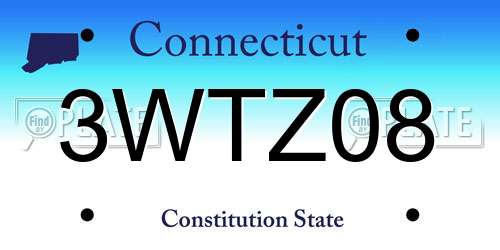 3WTZ08 Connecticut License Plate