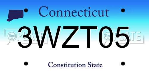 3WZT05 Connecticut License Plate