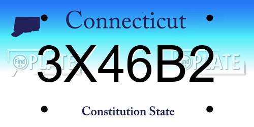 3X46B2 Connecticut License Plate