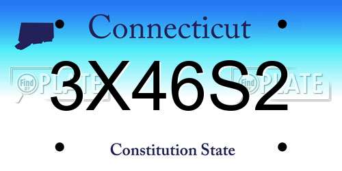 3X46S2 Connecticut License Plate