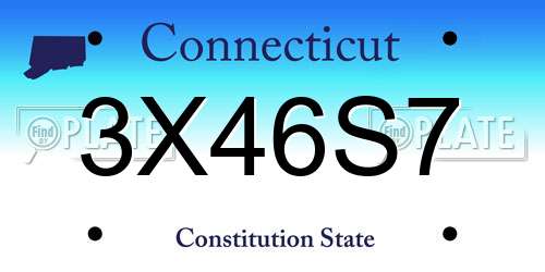 3X46S7 Connecticut License Plate